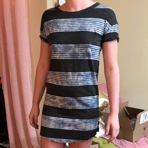 Blue stripped T-shirt dress
